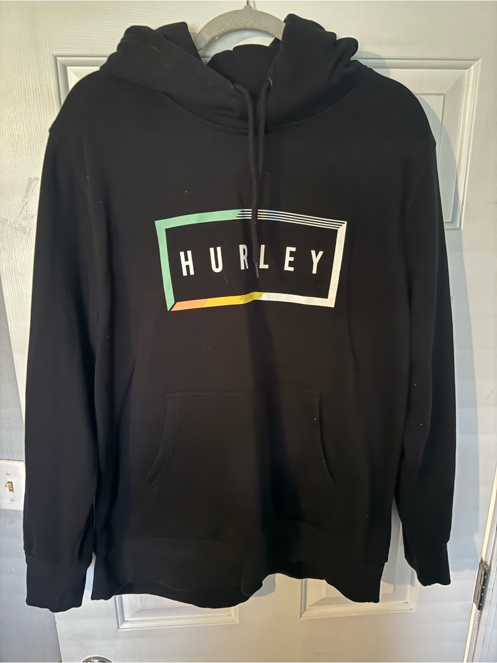 Hurley Black Hoodie with Multicolor Logo